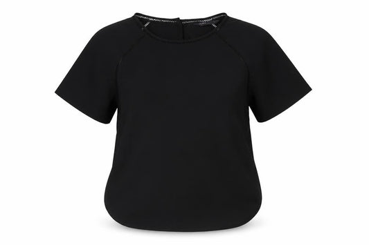 Marks and Spencer Womens Black Polyester Basic Blouse Size 8 Round Neck