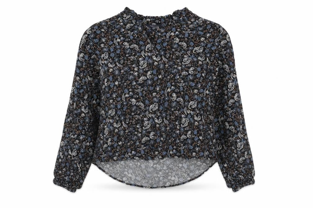 Marks & Spencer Womens Multicoloured Paisley Viscose Basic Blouse Size 6 V-Neck