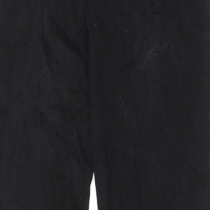 Brand and care label for LTS women’s black cotton straight jeans, size UK 10, regular zip