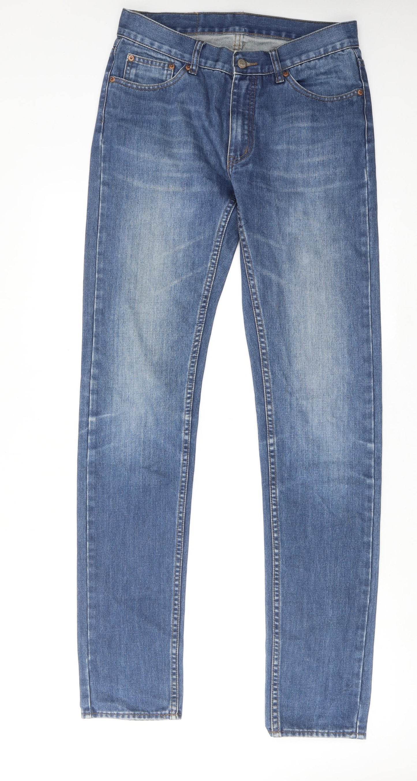 Cheap Monday Mens Blue Cotton Skinny Jeans Size 30 in L36 in Regular Zip