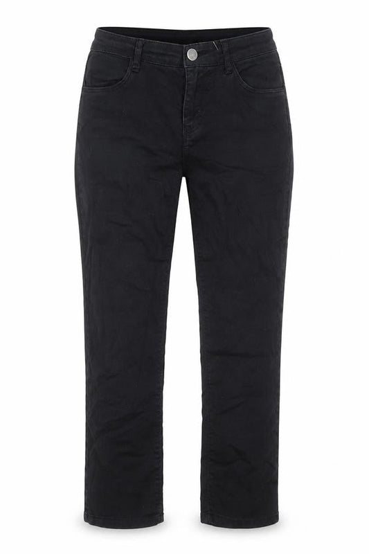 Cache Cache Womens Black Cotton Straight Jeans Size 10 Regular Zip