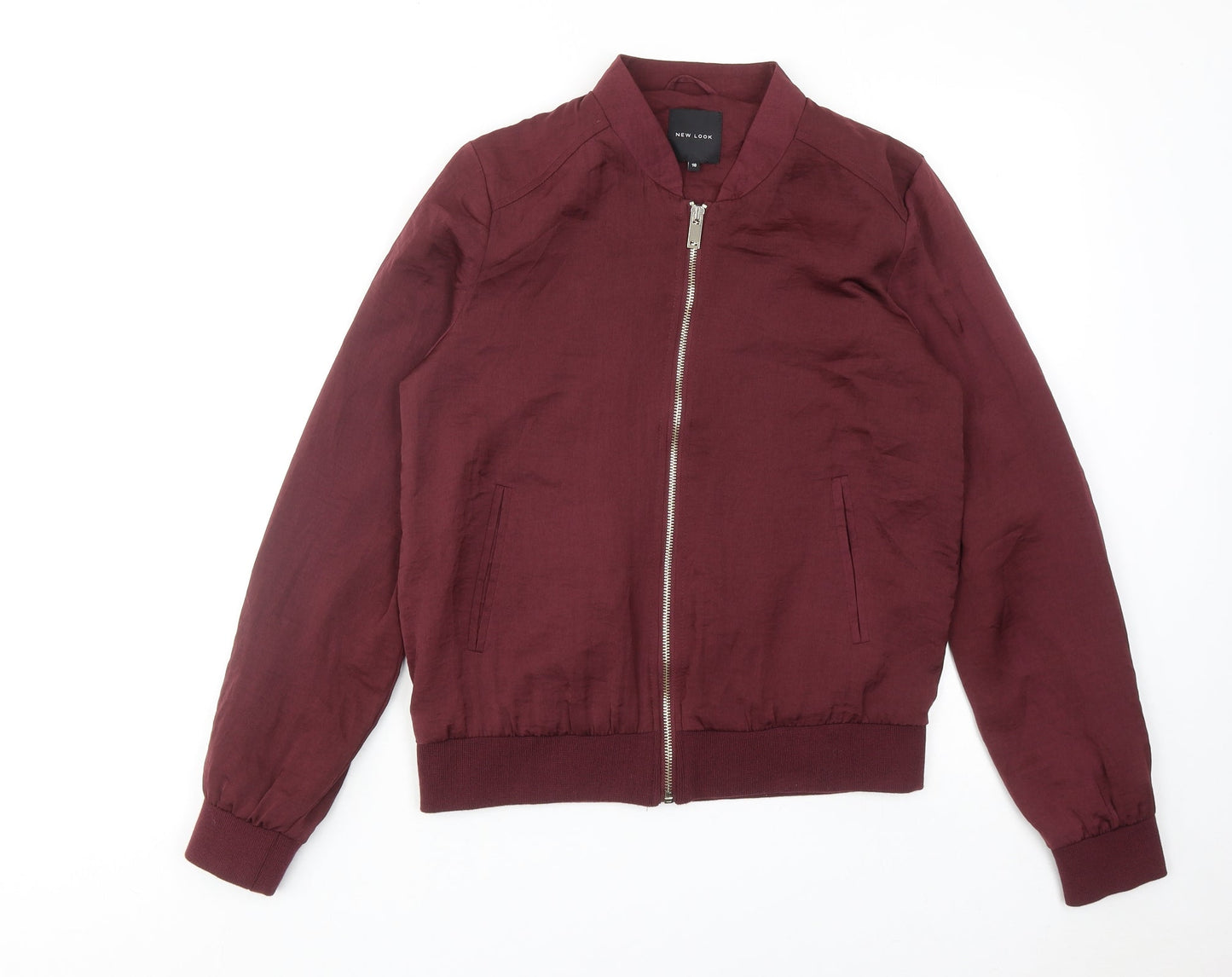 New Look Womens Red Varsity Jacket Jacket Size 10 Zip