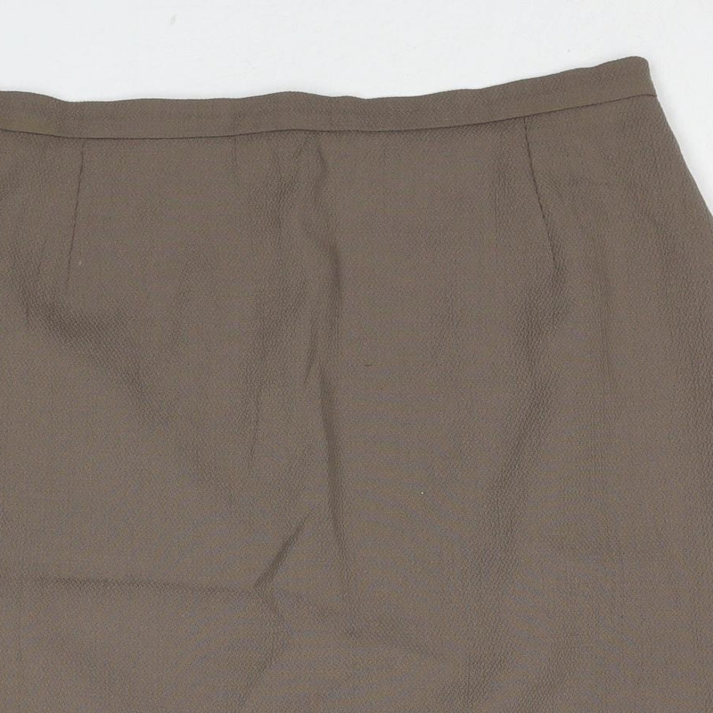 Bianca Womens Brown Polyester Straight & Pencil Skirt Size 12 Zip