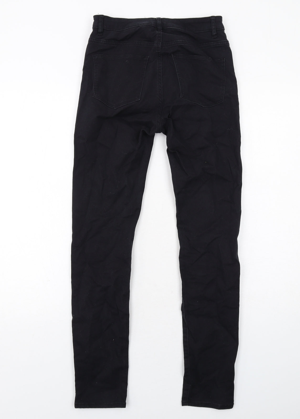 H&M Womens Black Cotton Skinny Jeans Size 8 Regular Zip