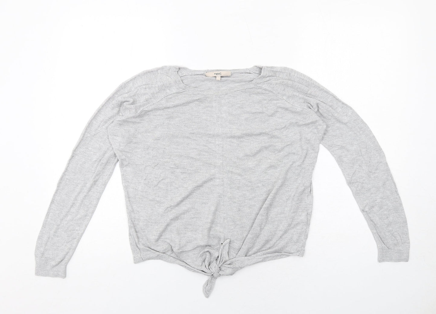 NEXT Womens Grey Round Neck Viscose Pullover Jumper Size 12