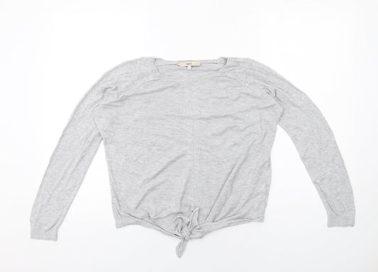 NEXT Womens Grey Round Neck Viscose Pullover Jumper Size 12