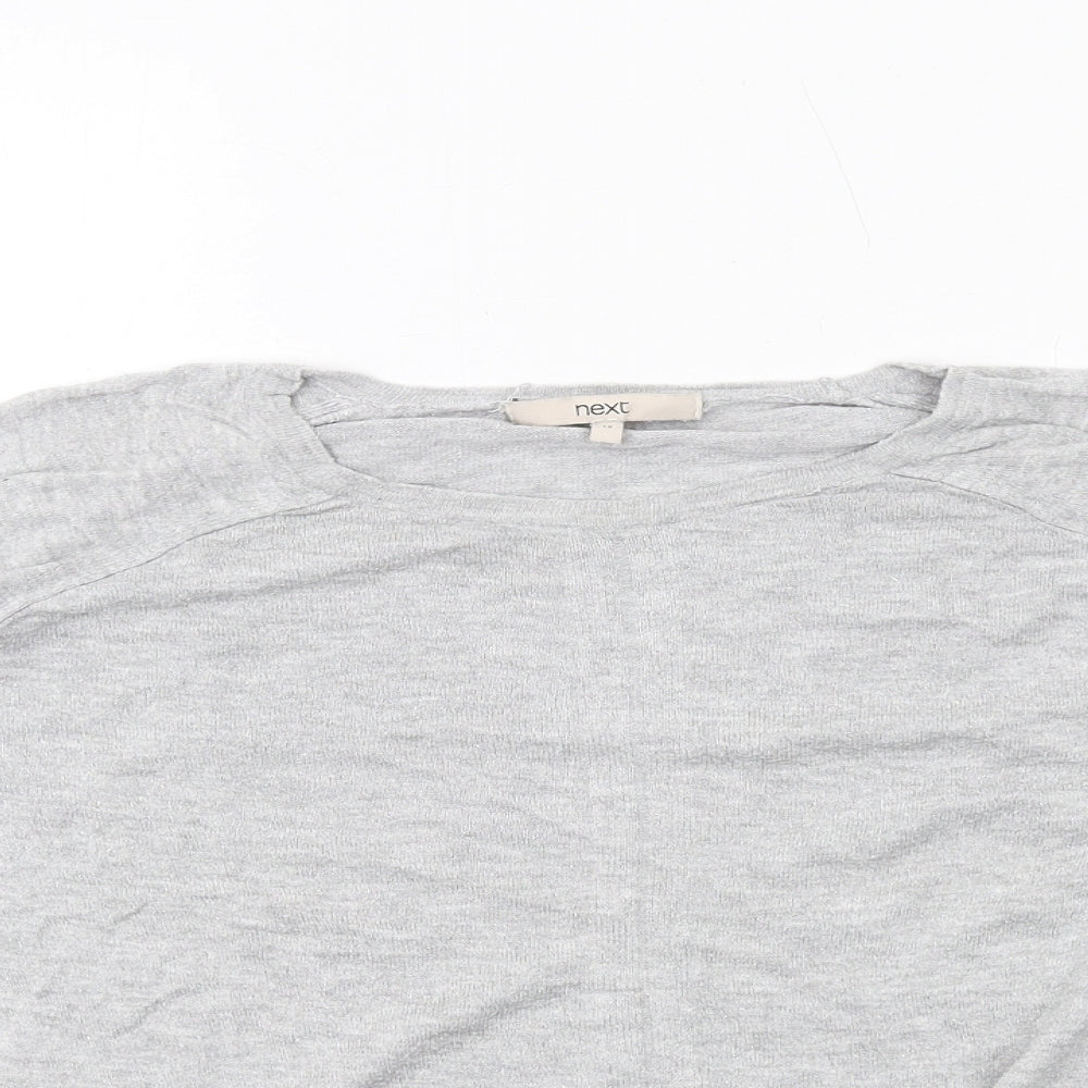 NEXT Womens Grey Round Neck Viscose Pullover Jumper Size 12