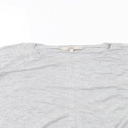 Next Womens Grey Round Neck Viscose Pullover Jumper Size 12