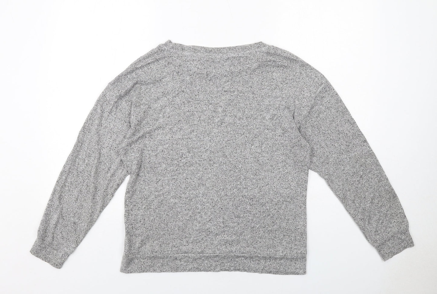 Golddigga Womens Grey Viscose Basic T-Shirt Size 12 Round Neck