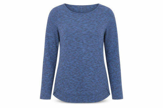 Lisa Rinna Womens Blue Polyester Basic T-Shirt Size XS Boat Neck - Marled