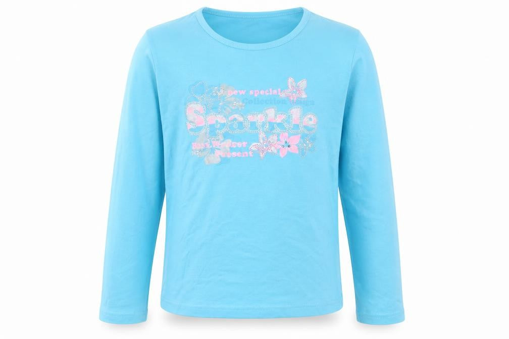 Naf Girls Girls Blue Polyester Basic T-Shirt Size 10 Years Round Neck Pullover - Sparkle