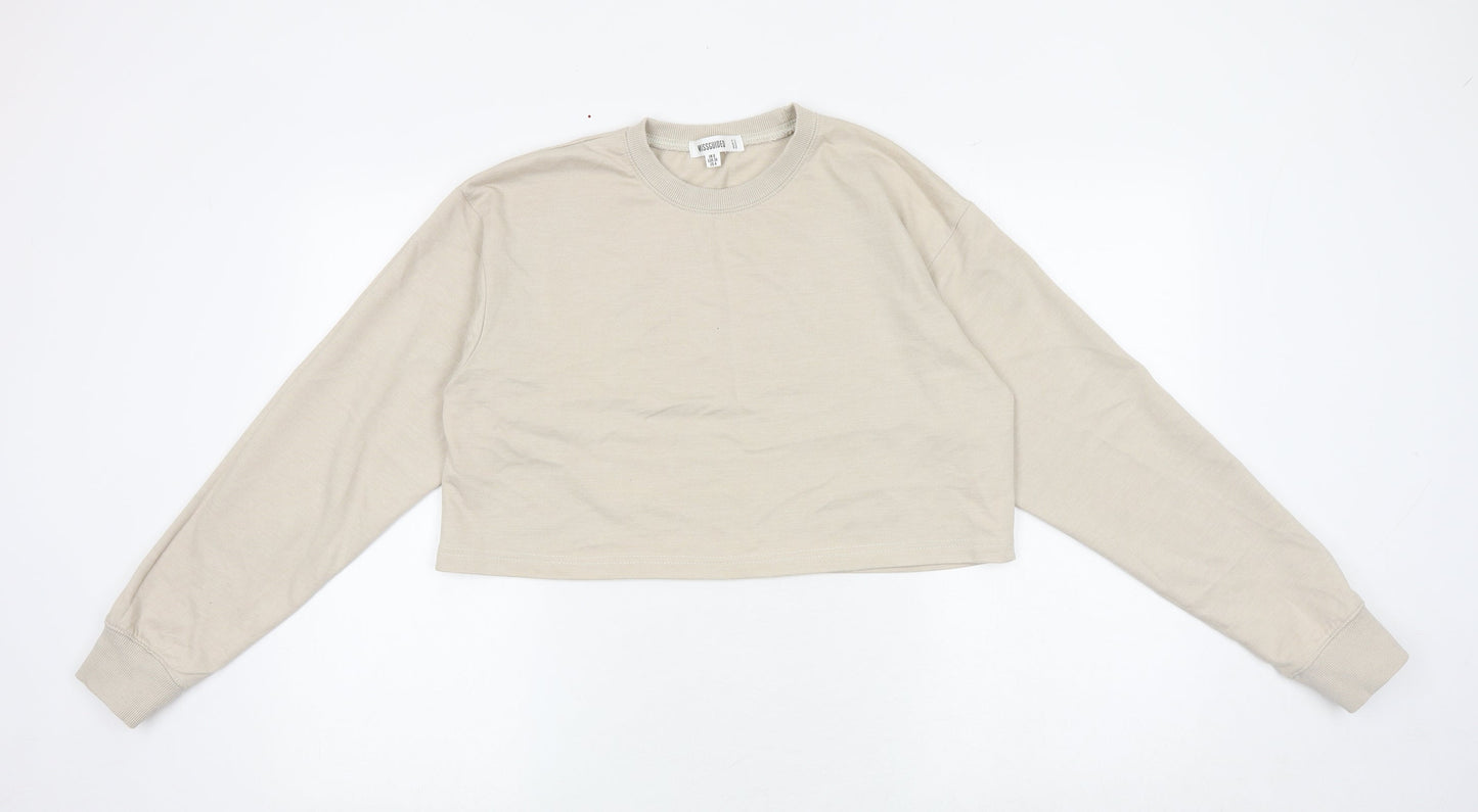 Missguided Womens Beige Polyester Pullover Sweatshirt Size 8 Pullover