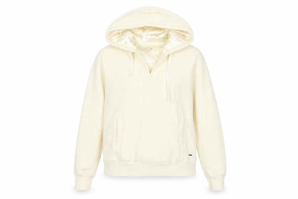 Free spirit Womens Ivory Cotton Pullover Hoodie Size 10 Pullover