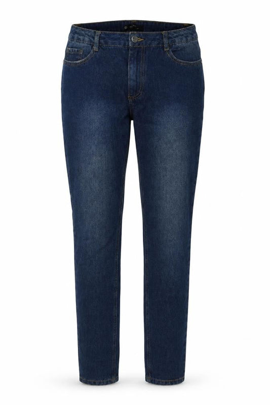 Front view of Missguided women’s blue cotton skinny jeans, size UK 6, 29-inch leg regular button