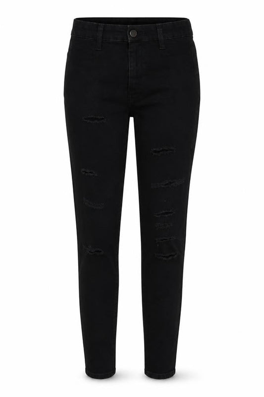 Topshop Womens Black Cotton Skinny Jeans Size 26 in L27 in Regular Button