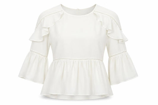 Marks and Spencer Womens Ivory Polyester Basic Blouse Size 8 Round Neck