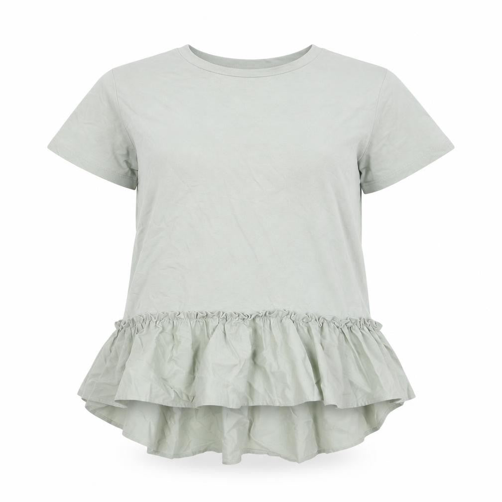 New Look Womens Green Viscose Basic T-Shirt Size 8 Round Neck