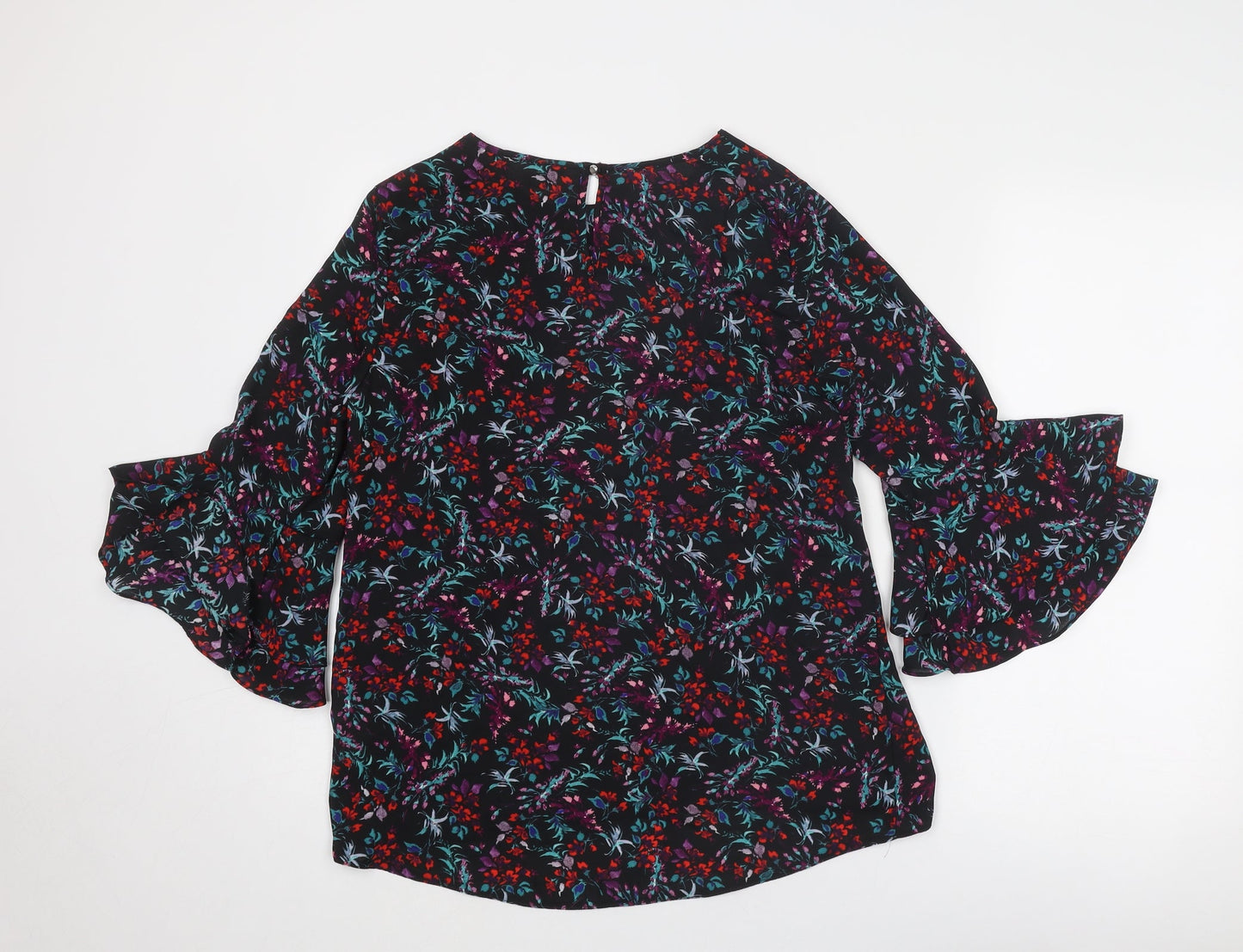 Dorothy Perkins Womens Multicoloured Geometric Polyester Basic Blouse Size 12 Round Neck