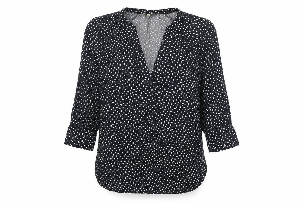 NEXT Womens Grey Animal Print Viscose Basic Blouse Size 10 V-Neck - Spotted