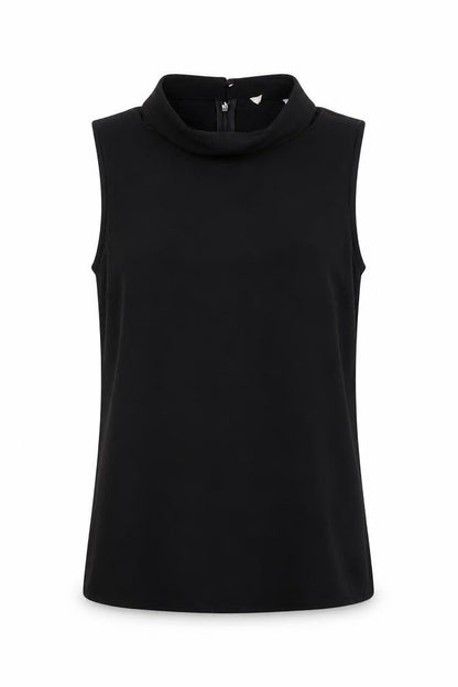 H&M Womens Black Polyester Basic Blouse Size 8 Mock Neck