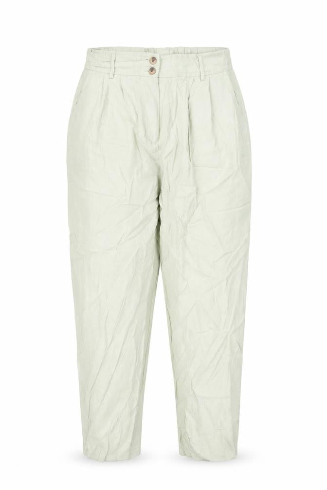 VILA Womens Green Viscose Carrot Trousers Size 16 Regular Zip