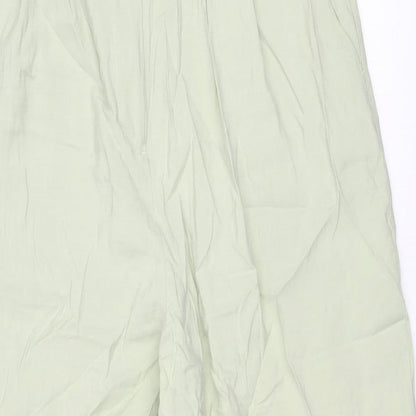 VILA Womens Green Viscose Carrot Trousers Size 16 Regular Zip