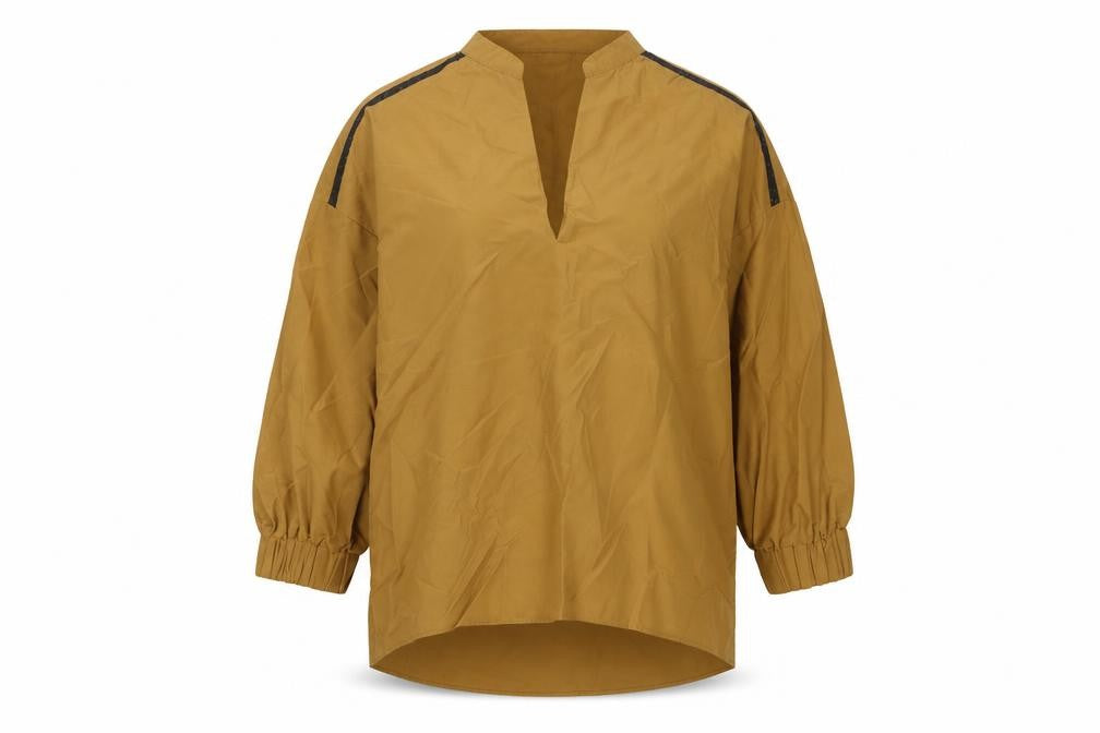 Zara Womens Brown Cotton Basic Blouse Size XS V-Neck