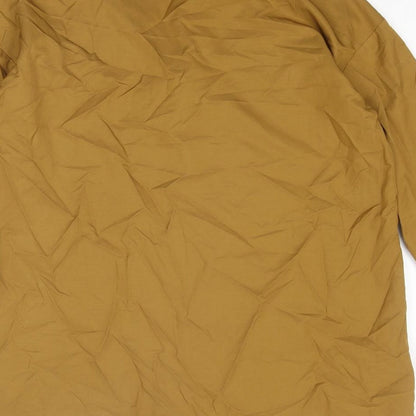 Zara Womens Brown Cotton Basic Blouse Size XS V-Neck