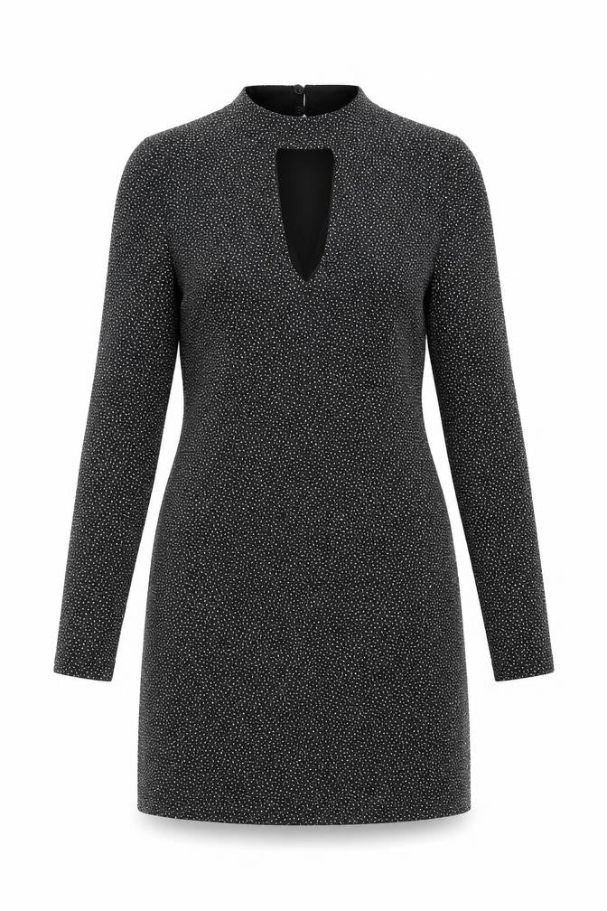 Oasis Womens Black Polyamide A-Line Size XS Round Neck Button