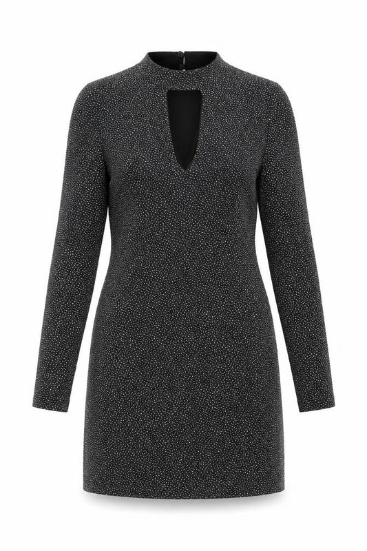 Oasis Womens Black Polyamide A-Line Size XS Round Neck Button