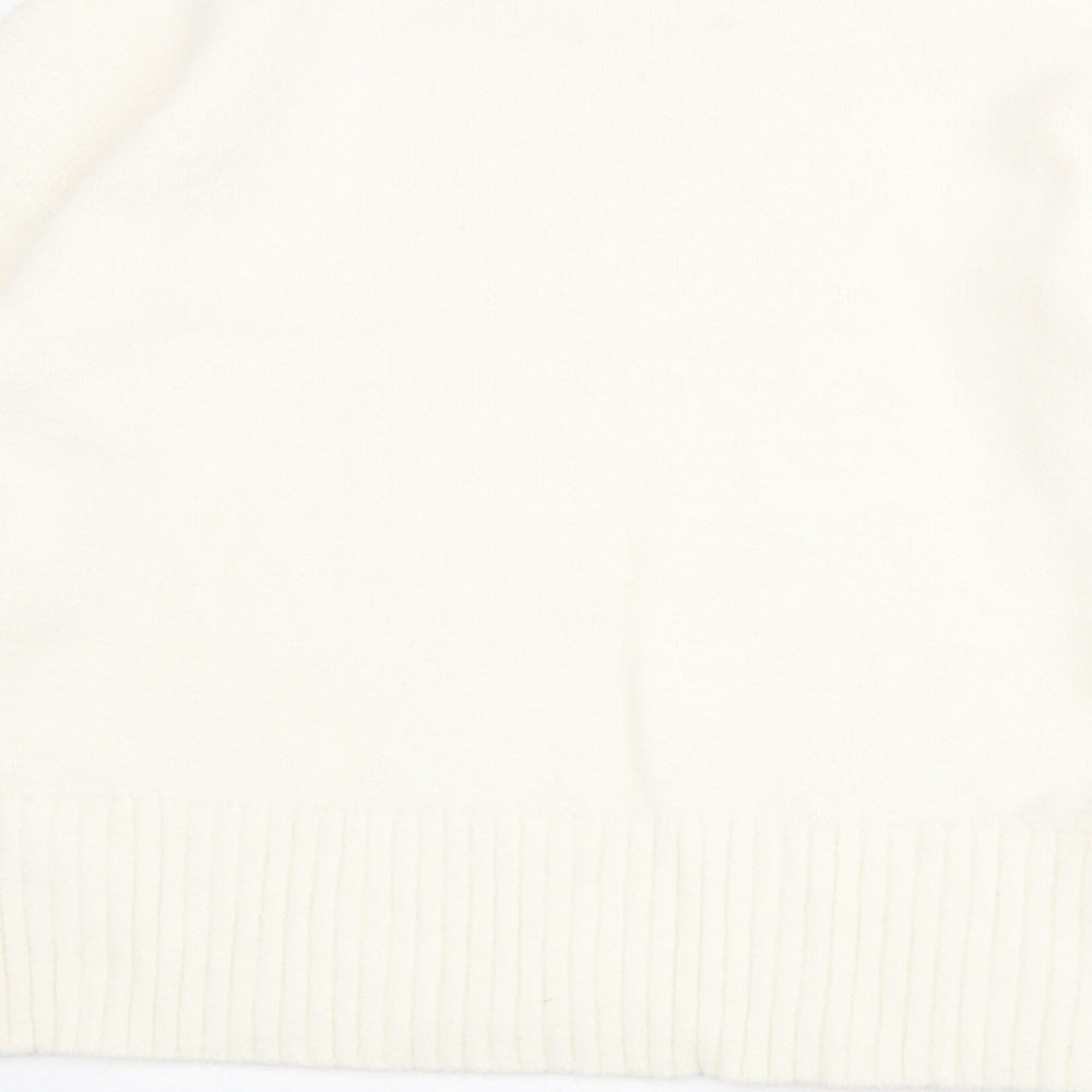 Marks and Spencer Womens Ivory Mock Neck Polyamide Pullover Jumper Size M