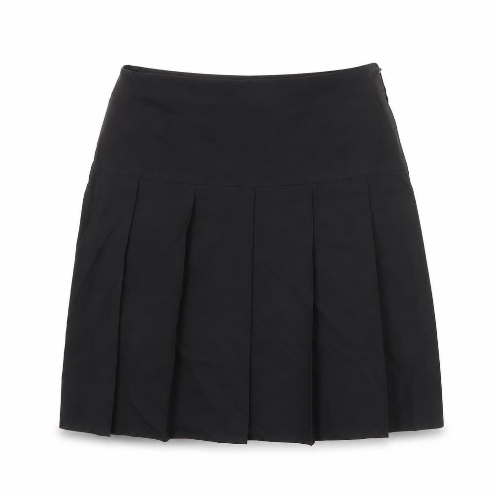 Marks & Spencer Womens Black Polyester Pleated Skirt Size 31 in Zip