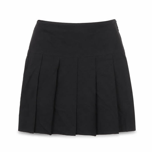 Marks & Spencer Womens Black Polyester Pleated Skirt Size 31 in Zip