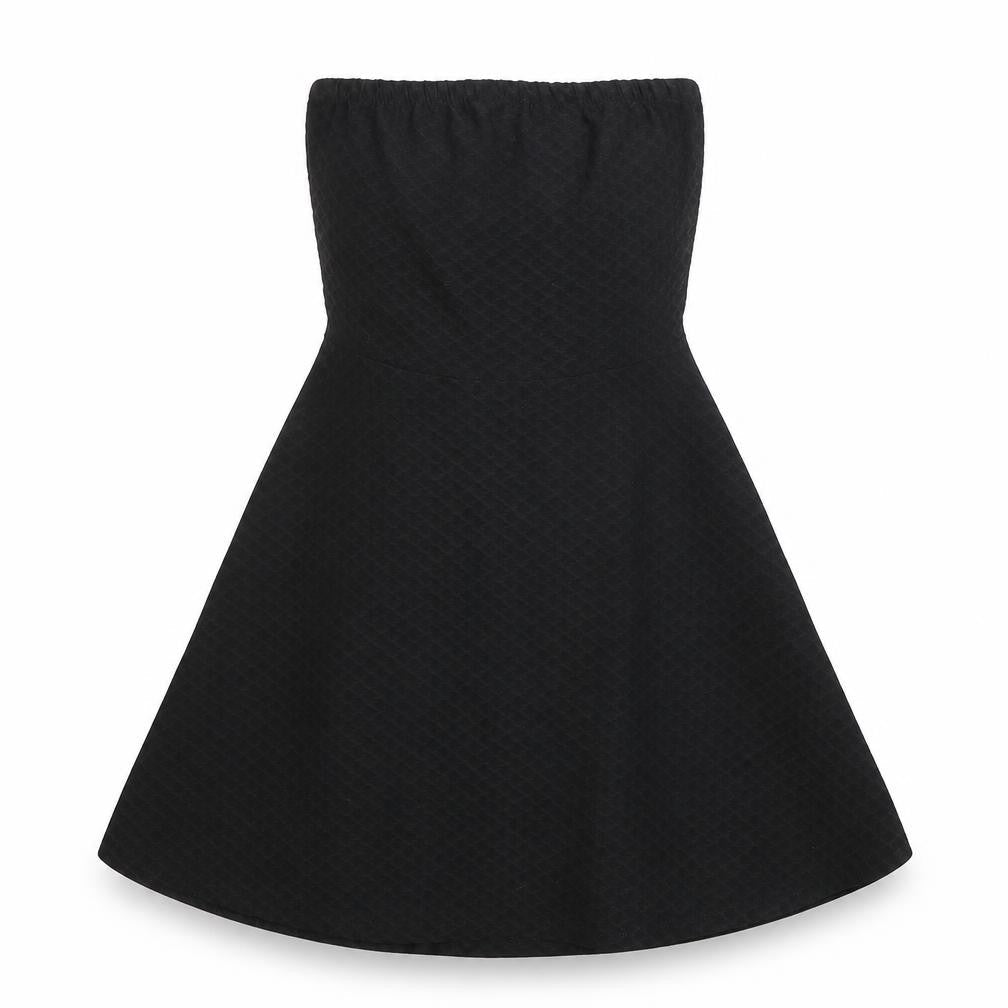 Divided by H&M Womens Black Polyester A-Line Size 6 Square Neck Pullover - Strapless Textured