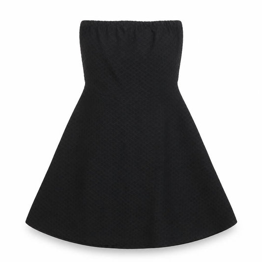 Divided by H&M Womens Black Polyester A-Line Size 6 Square Neck Pullover - Strapless Textured