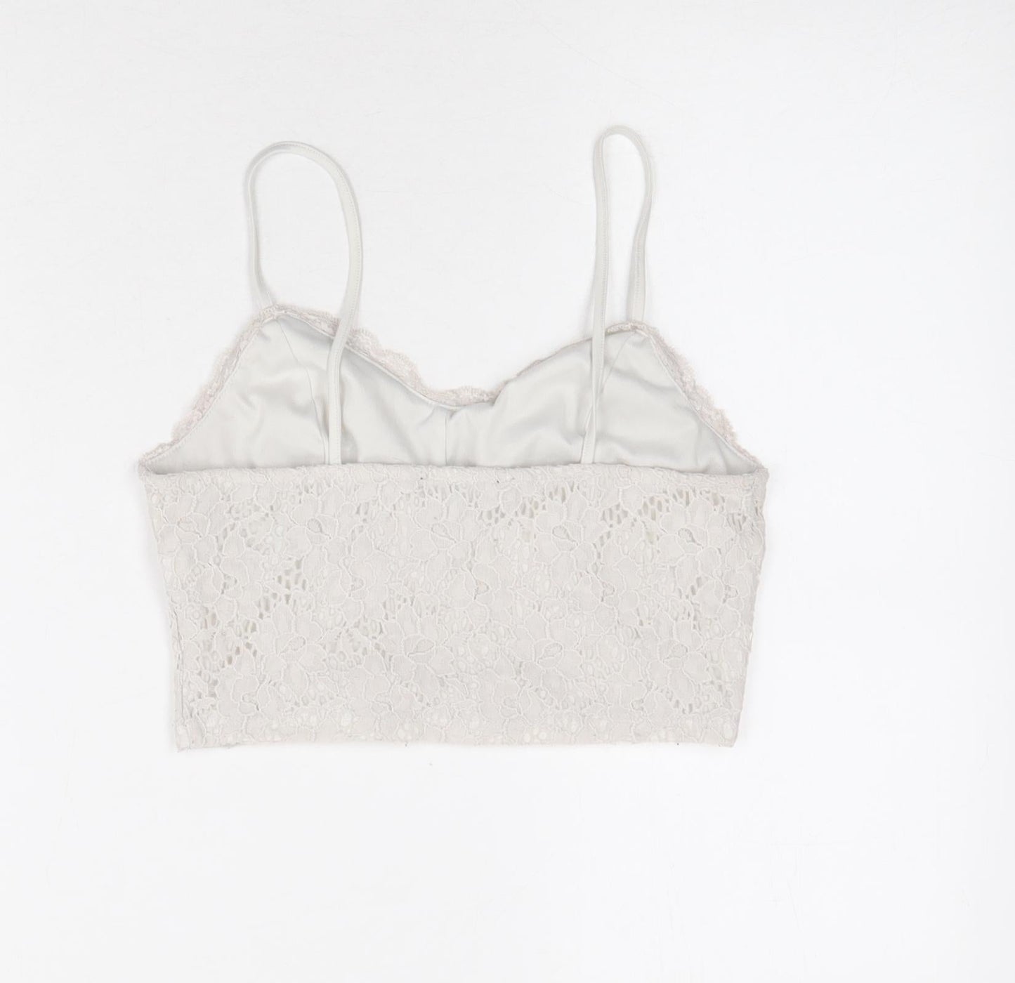 New Look Girls Grey Nylon Cropped Tank Size 8 Years Scoop Neck Pullover