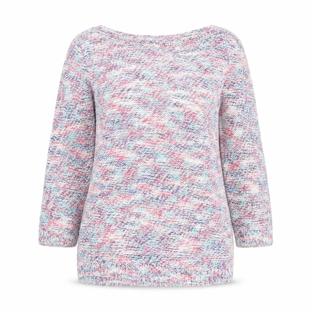 Marks & Spencer Womens Multicoloured Boat Neck Acrylic Pullover Jumper Size 8