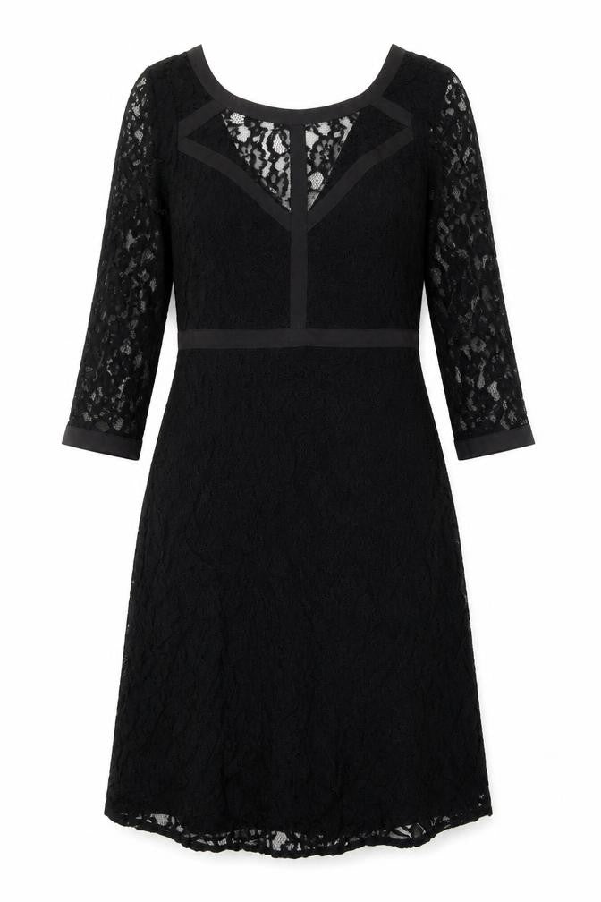 VILA Womens Black Floral Polyester Shift Size M Round Neck Zip