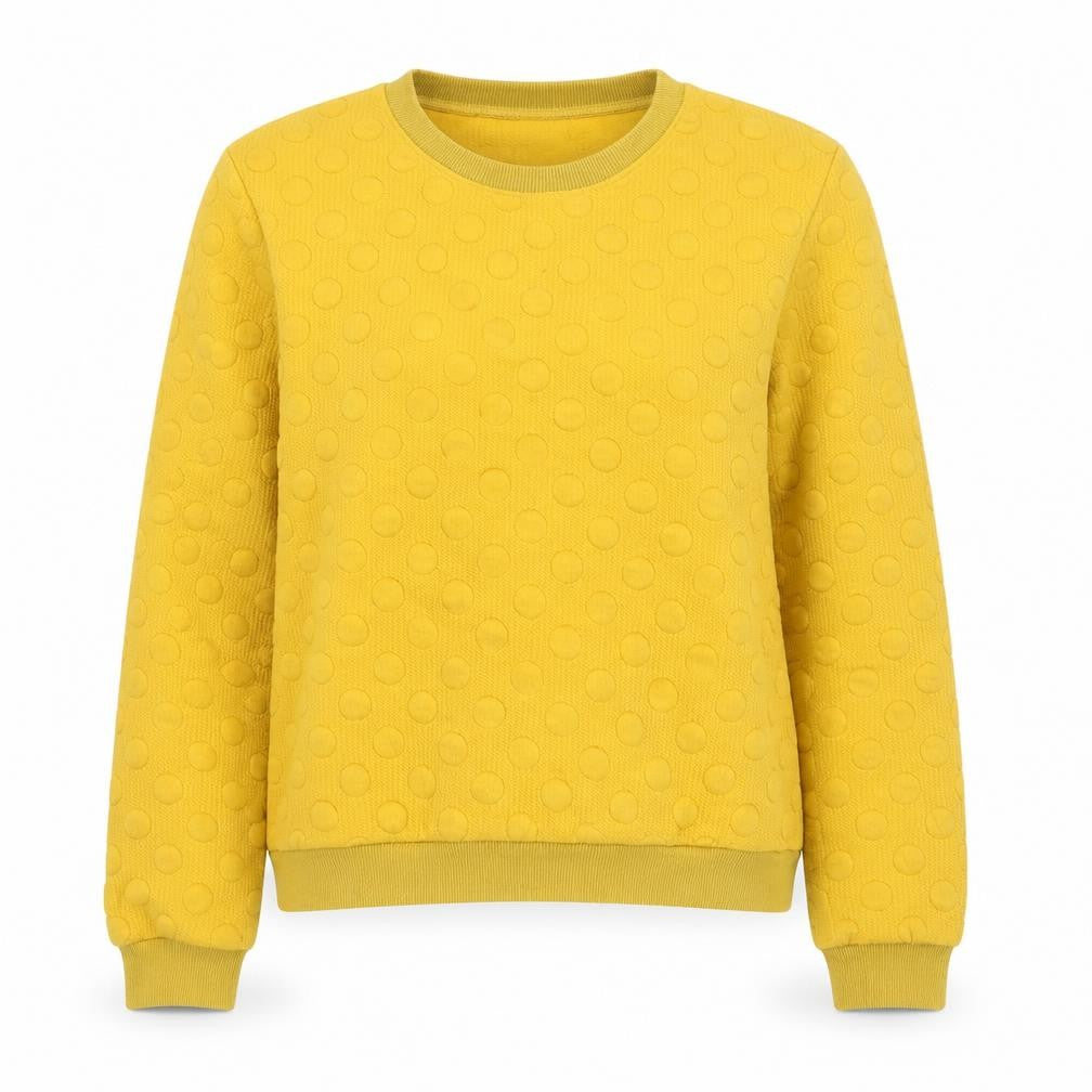 Louche Womens Yellow Polka Dot Polyester Pullover Sweatshirt Size 8 Pullover