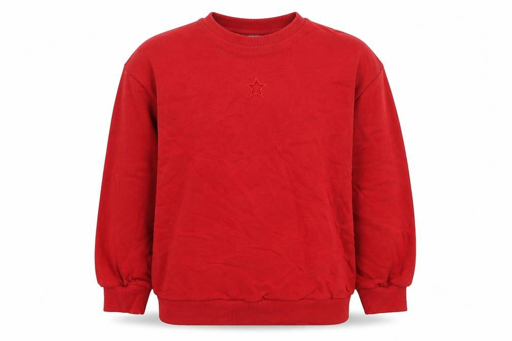 Marks & Spencer Boys Red Cotton Pullover Sweatshirt Size 8-9 Years Pullover