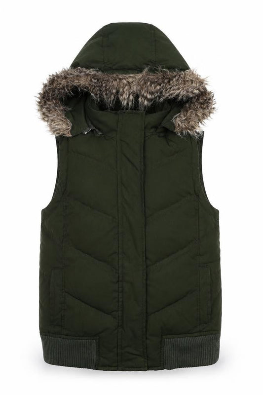 Gap Womens Green Parka Waistcoat Size XS Zip