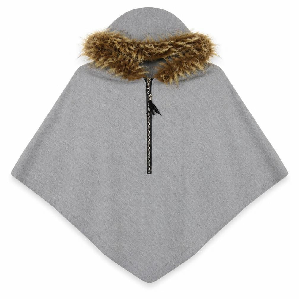 Izabel Womens Grey Jacket Poncho Size M Zip
