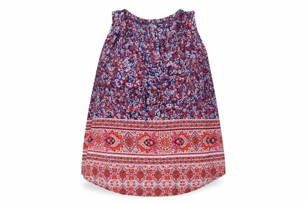 Gap Womens Multicoloured Geometric Polyester Basic Tank Size S Round Neck
