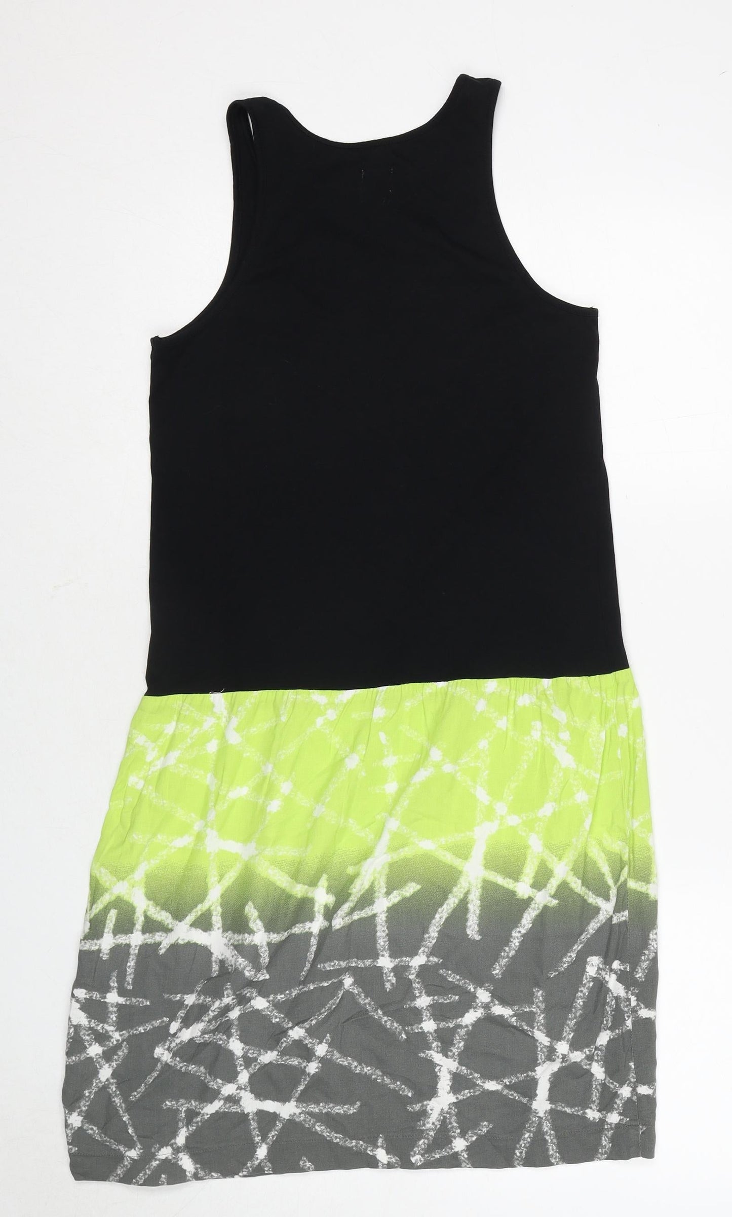 Miss Captain Womens Multicoloured Geometric Viscose Tank Dress Size 10 Round Neck Pullover