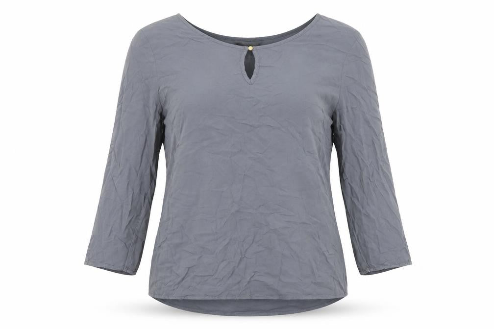 VERO MODA Womens Grey Viscose Basic Blouse Size S Boat Neck