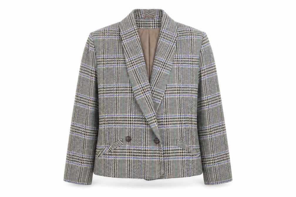 Gallery Womens Multicoloured Plaid Pea Coat Coat Size 14 Button