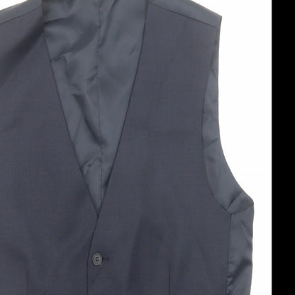 Racing Green Mens Blue Polyester Jacket Suit Waistcoat Size 38 Regular
