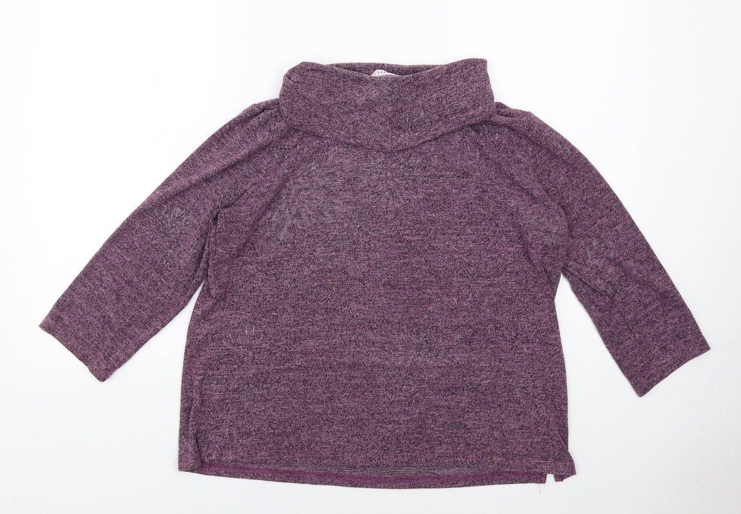 Chianti Womens Purple Roll Neck Viscose Pullover Jumper Size 18