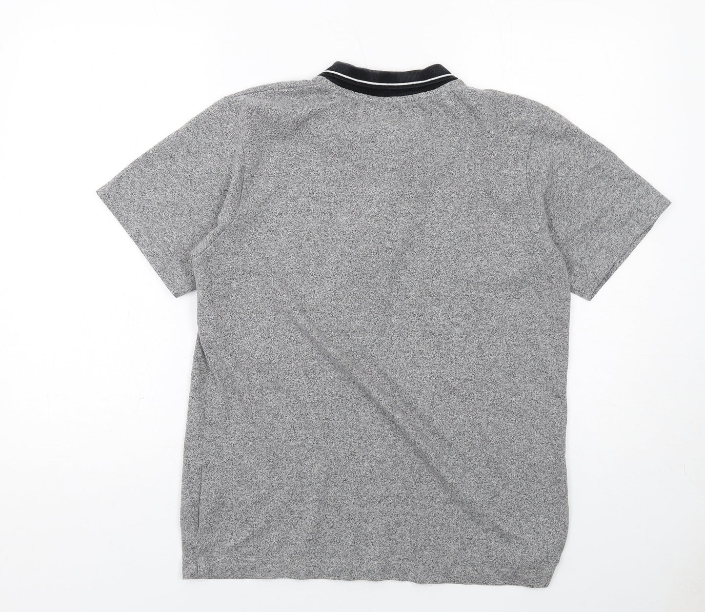 Onfire Mens Grey Cotton Polo Size M Collared Button