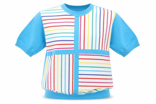 Blast Womens Multicoloured Polyester Pullover Sweatshirt Size M Pullover - Multicoloured Stripe